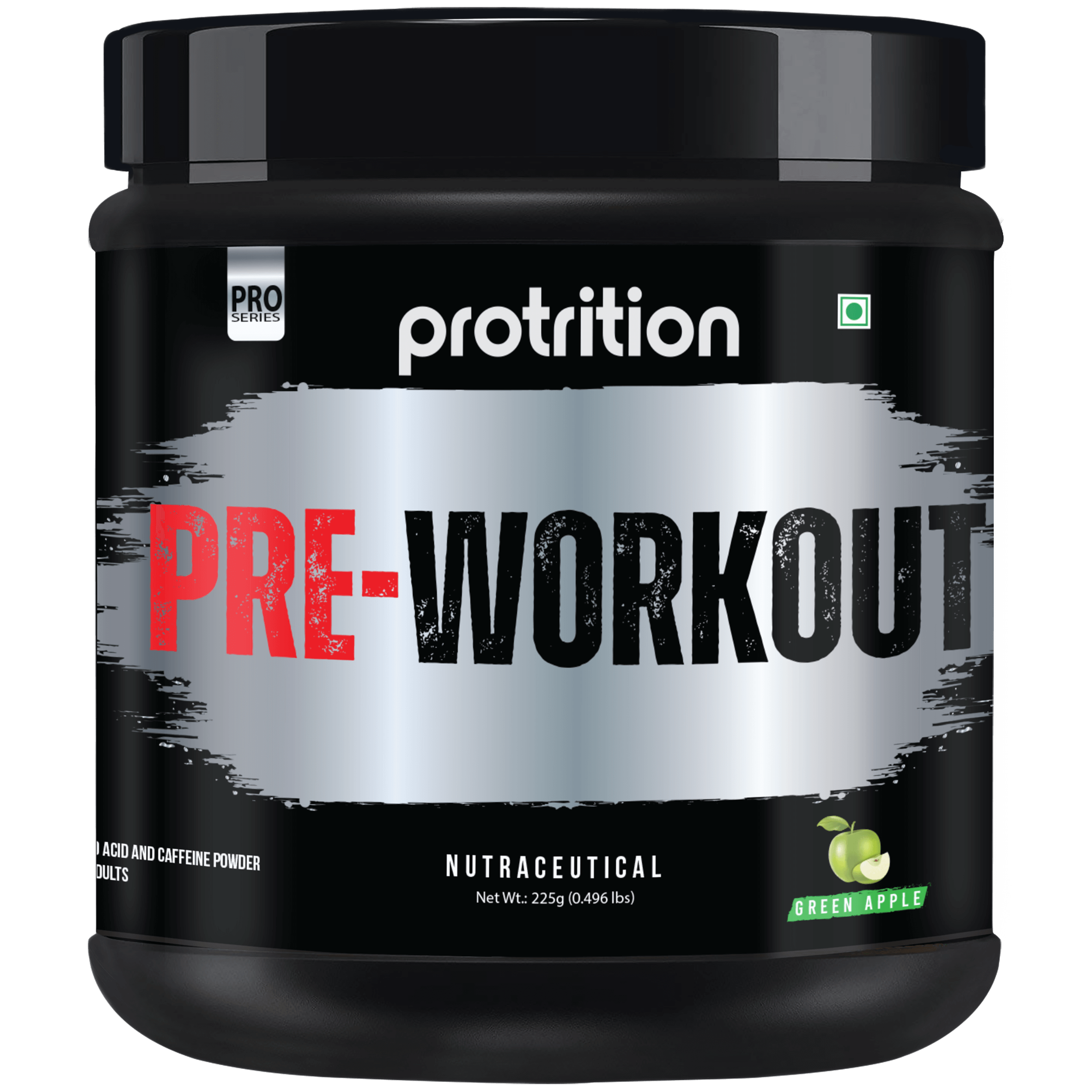 Protrition Pre Workout, Green Apple, 225g