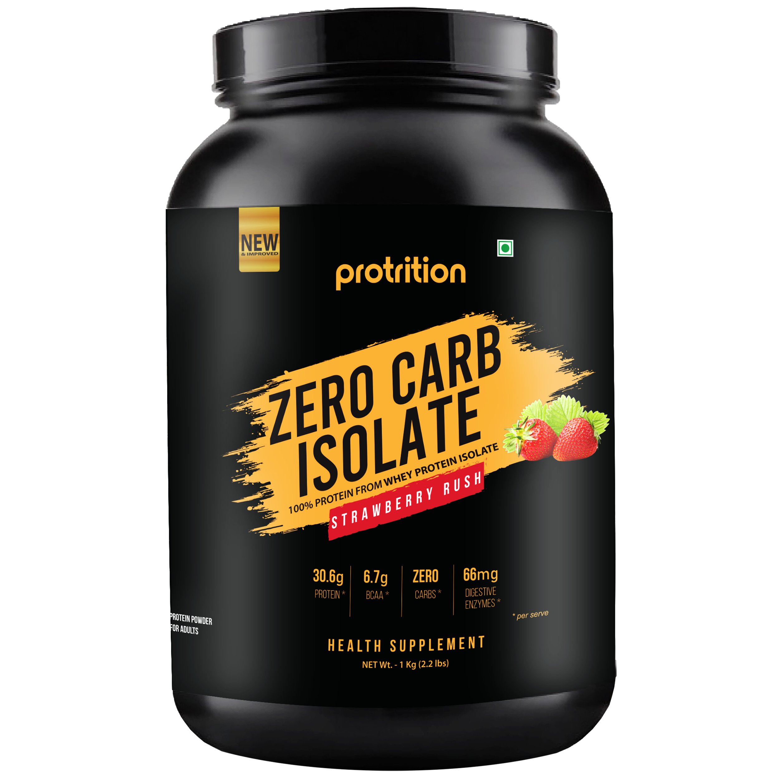 Protrition Zero Carb Isolate, 1kg, Strawberry Rush