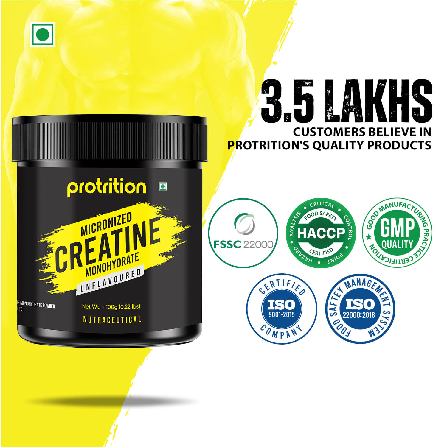 Protrition Micronized Creatine Monohydrate, 100g, Unflavoured