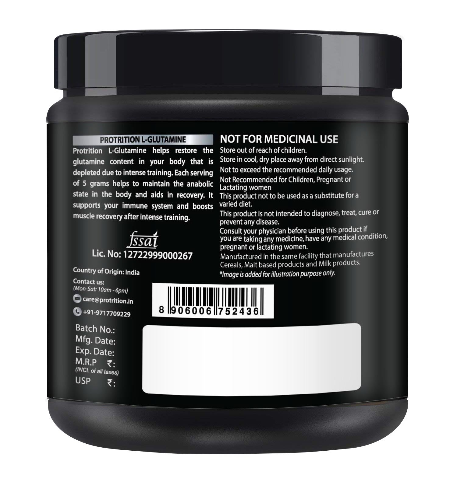 Protrition L-Glutamine, Unflavoured, 250g