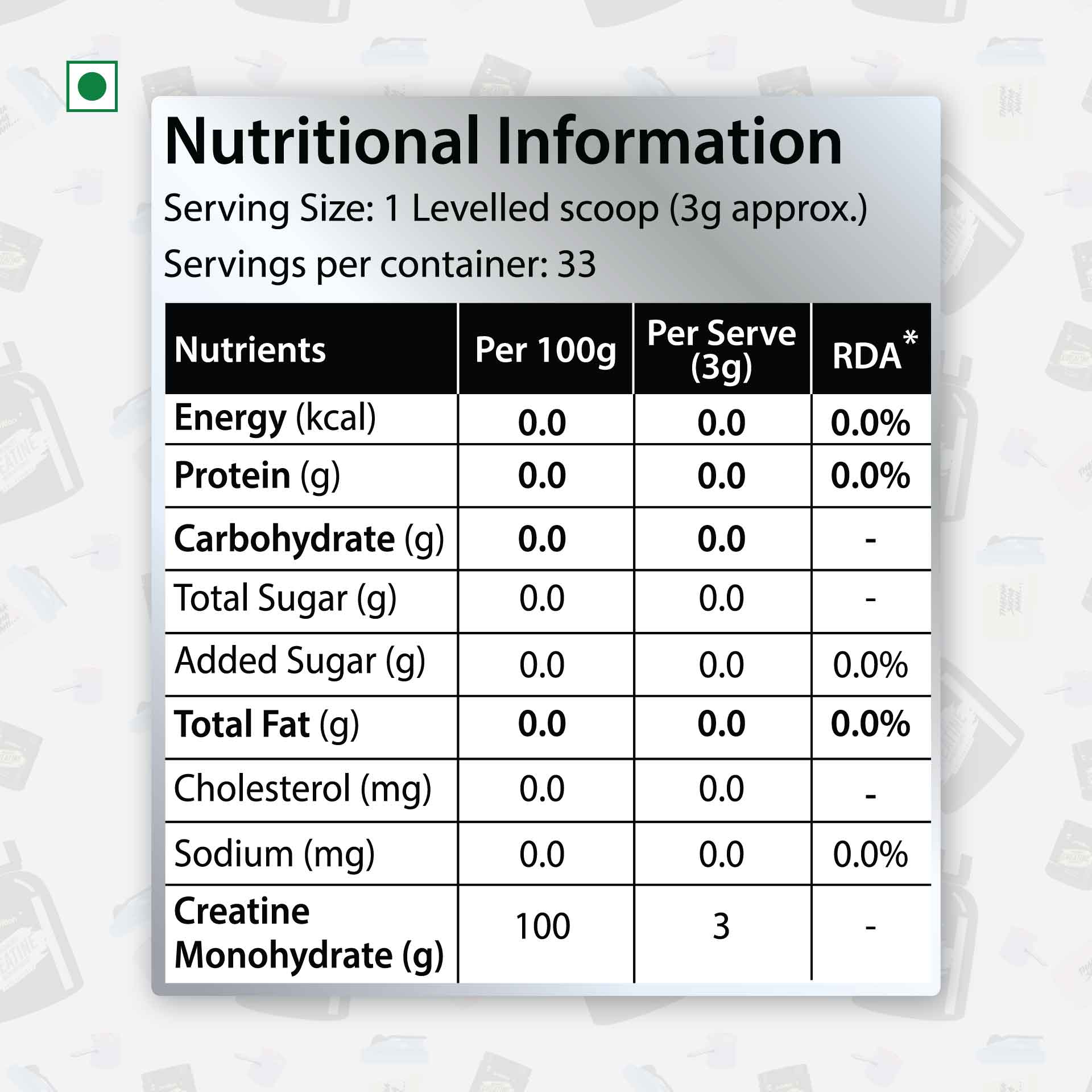 Protrition Micronized Creatine Monohydrate, 100g, Unflavoured