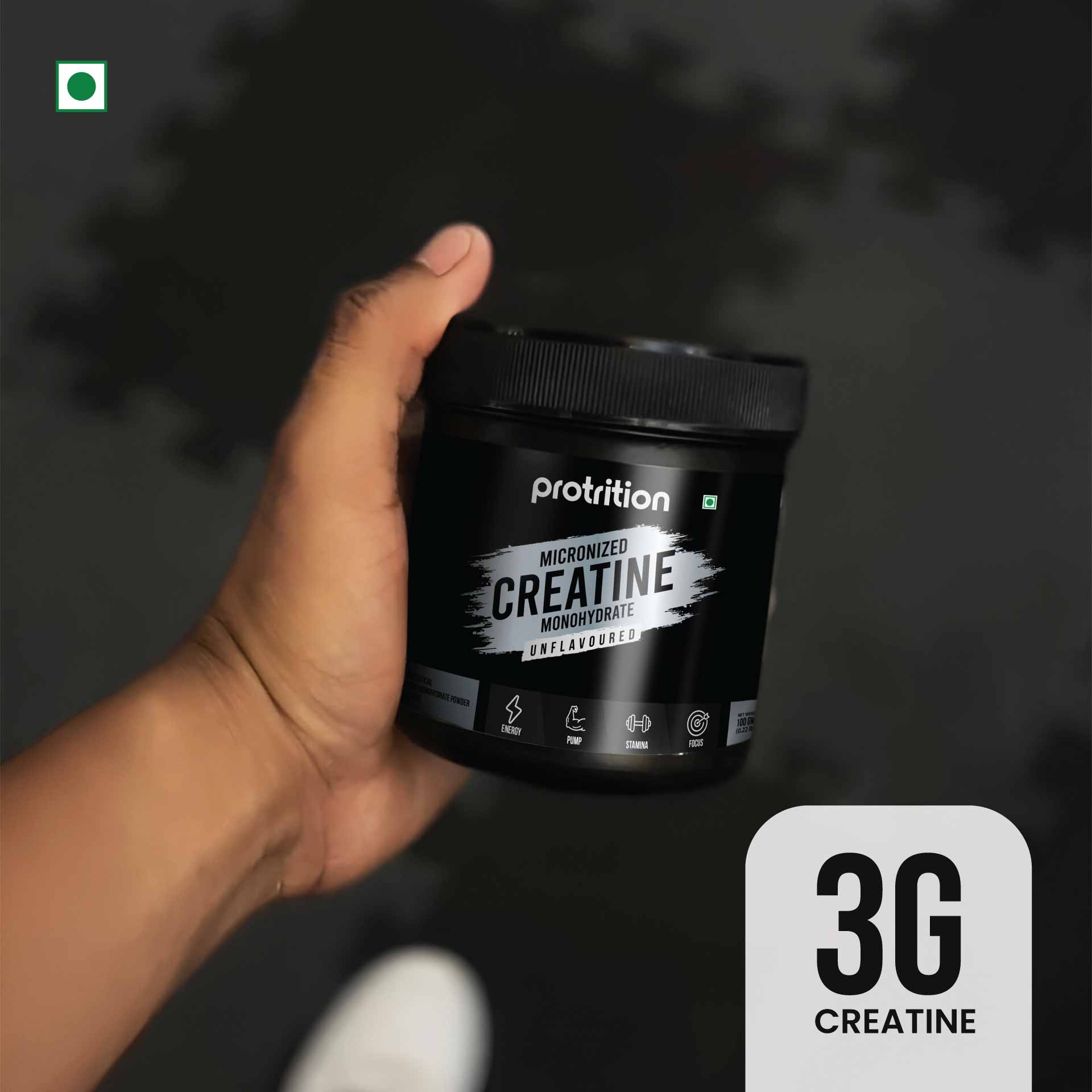 Protrition Micronized Creatine Monohydrate, 100g, Unflavoured