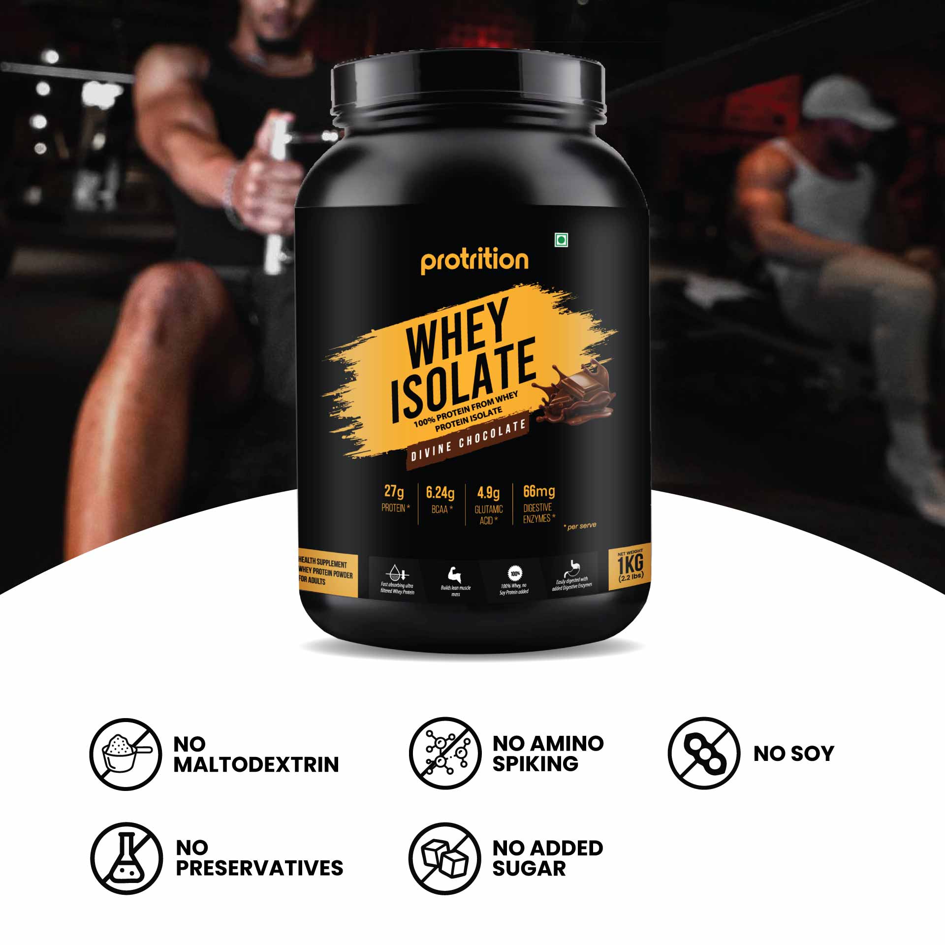 Protrition Whey Isolate, 1Kg, Divine Chocolate
