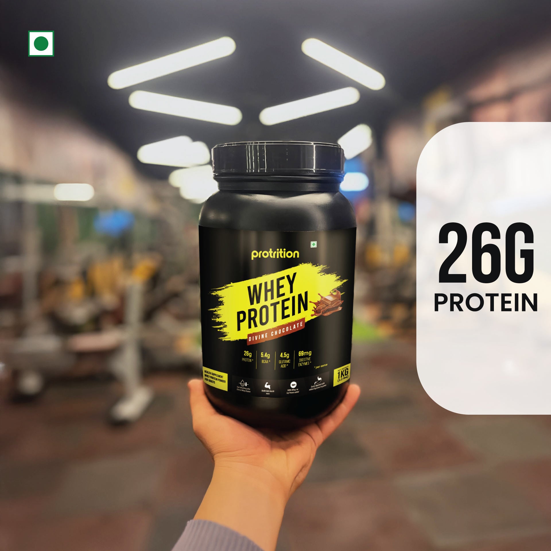 Protrition Whey Protein, 1Kg, Divine Chocolate