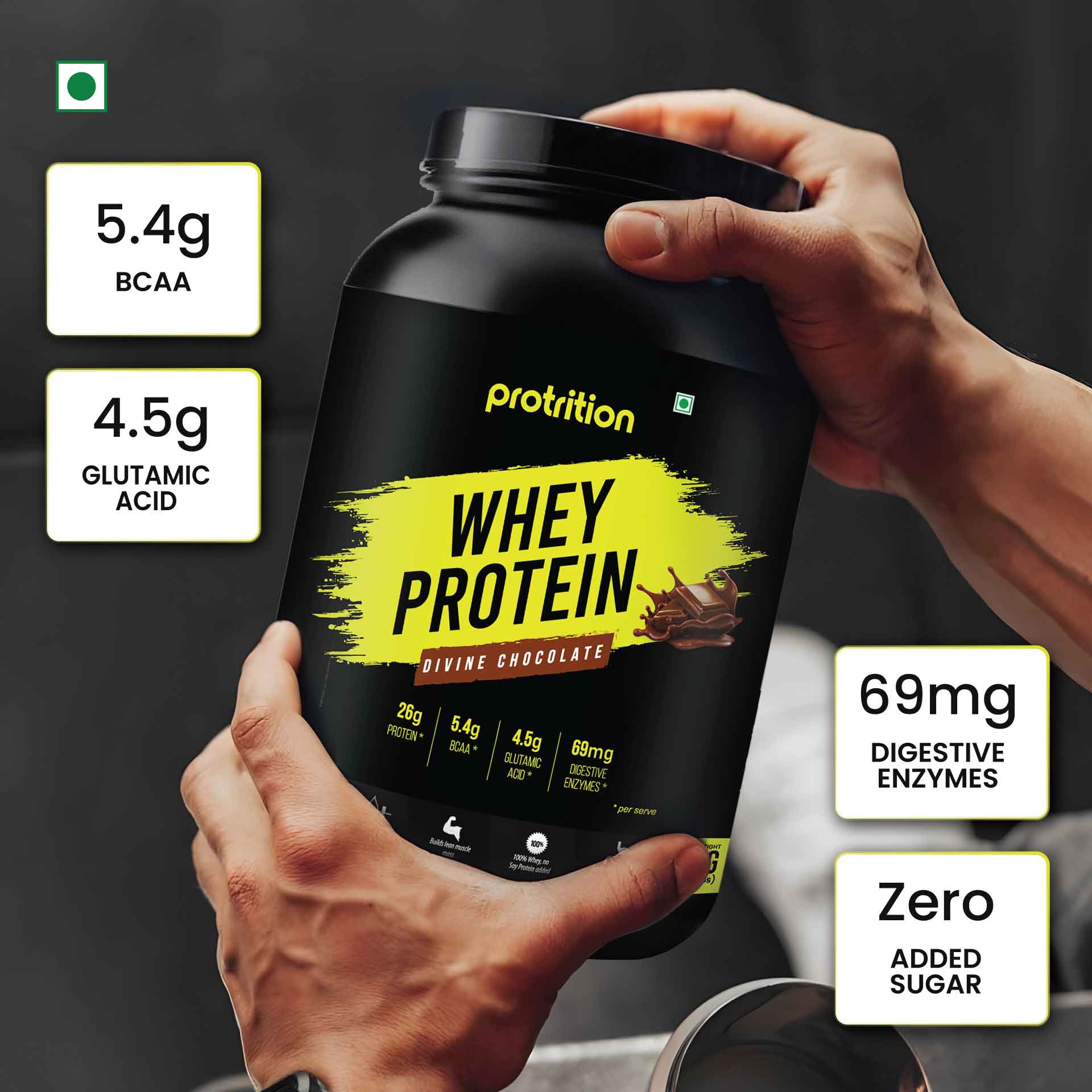 Protrition Whey Protein, 1Kg, Divine Chocolate