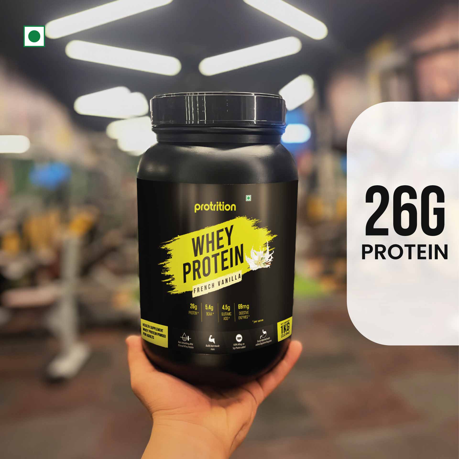 Protrition Whey Protein, 1Kg, French Vanilla