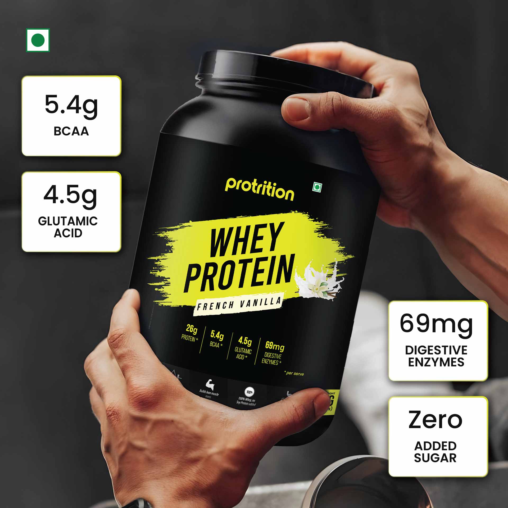 Protrition Whey Protein, 1Kg, French Vanilla