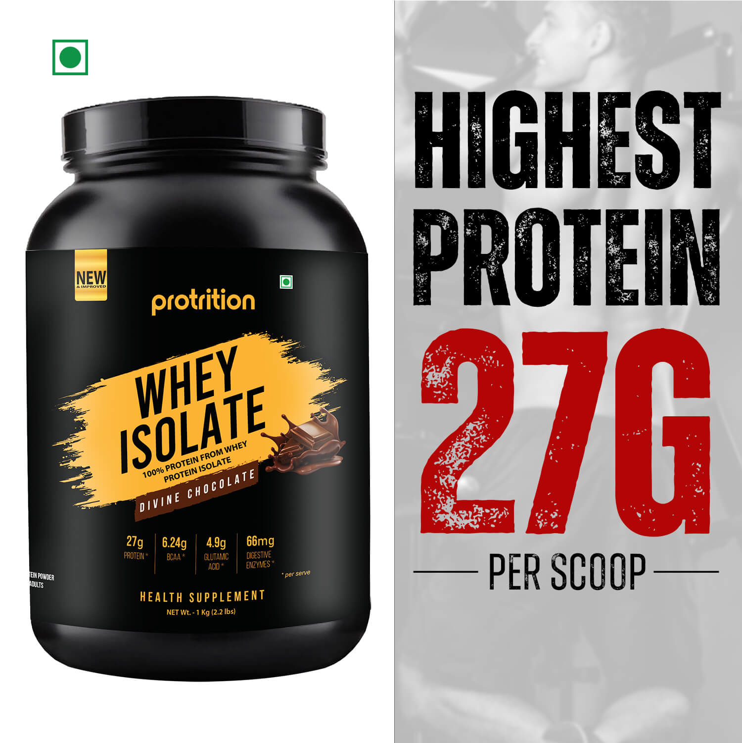 Protrition Whey Isolate, 1Kg, Divine Chocolate