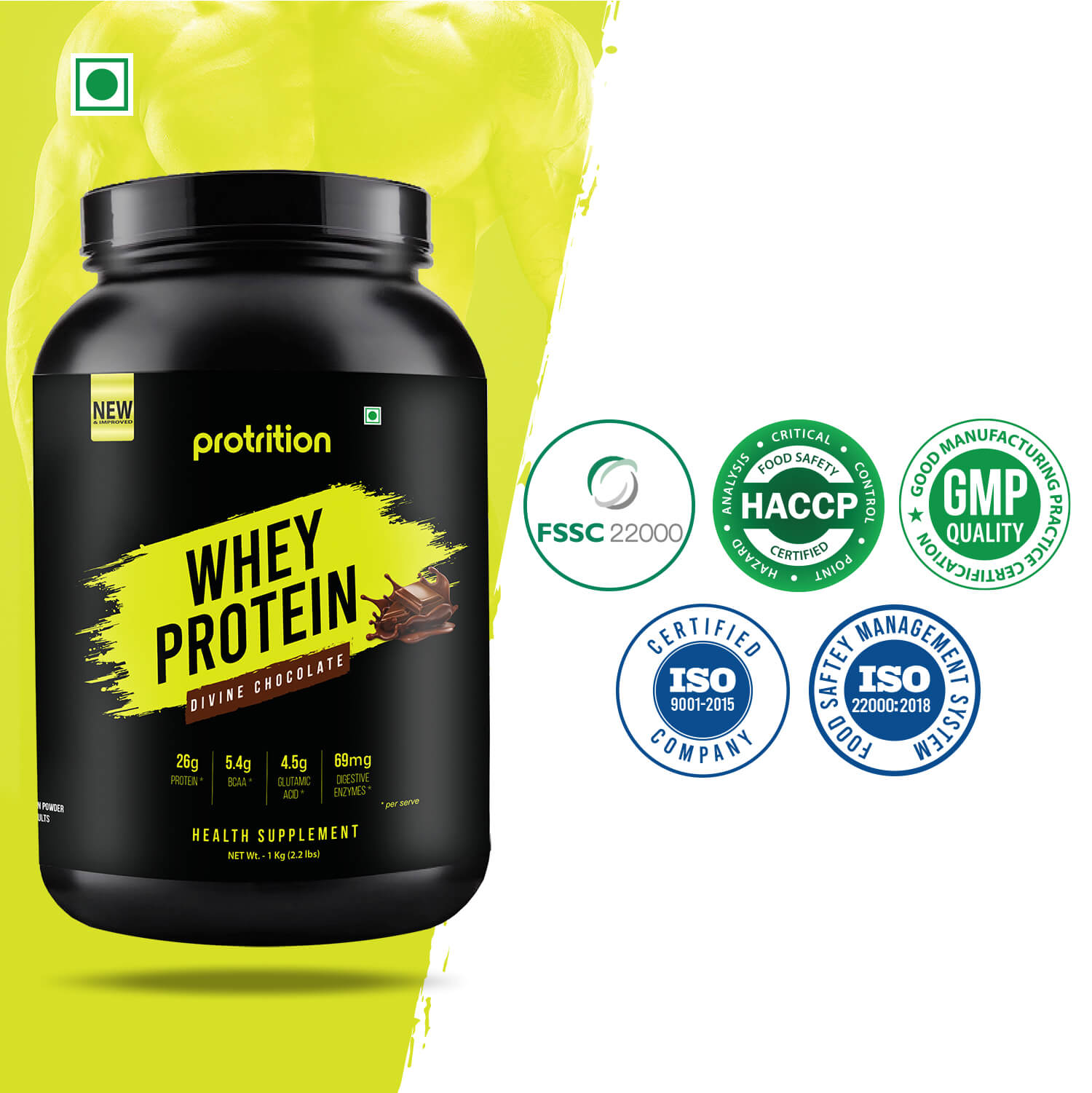 Protrition Whey Protein, 1Kg, Divine Chocolate