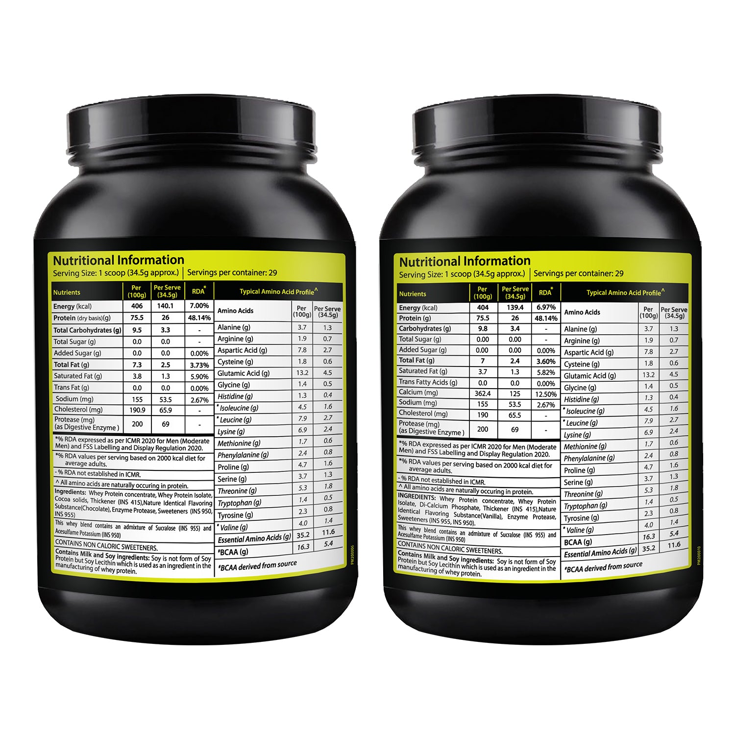 Whey Protein Chocolate + Whey Protein Vanilla