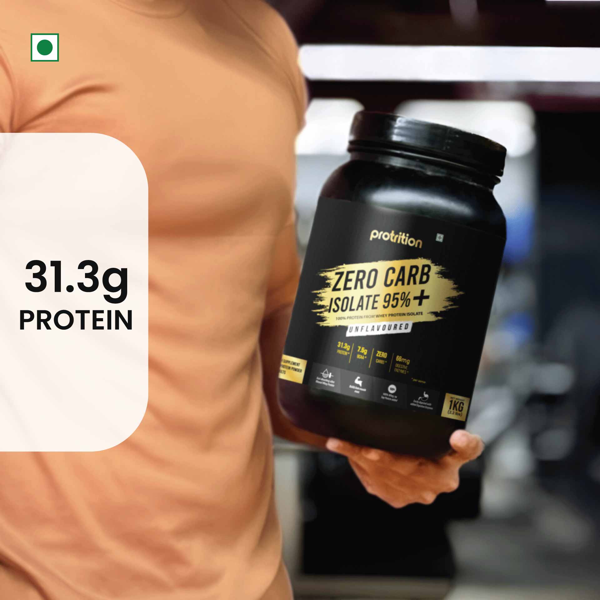 Protrition Zero Carb Isolate 95%, 1Kg, Unflavoured