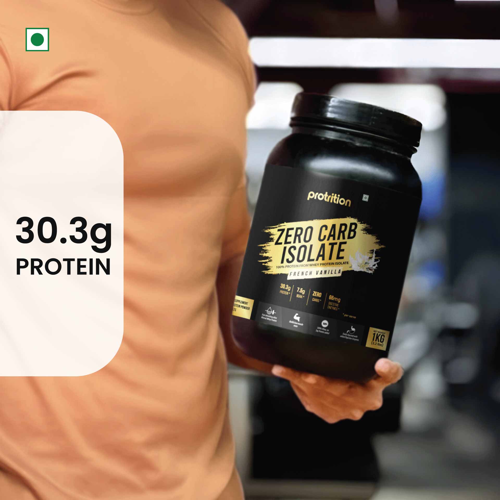 Protrition Zero Carb Isolate, 1kg, French Vanilla